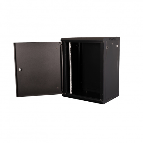 Шкаф 19" телекоммуникационный настенный, 15U  769x600х450 мм, дверь металл, черный